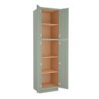 Craftsman Lily Green Shaker Utility Cabinet 24"W x 84"H Midlothian - RVA Cabinetry
