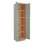 Craftsman Lily Green Shaker Utility Cabinet 24"W x 96"H Midlothian - RVA Cabinetry