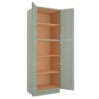 Craftsman Lily Green Shaker Utility Cabinet 30"W x 90"H Midlothian - RVA Cabinetry