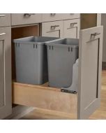 Soft Closing Door Mounting Pull-Out Double 35 Quart Can Waste Container - Lids not available - Fits Best in B18, B18FHD or B21 Midlothian - RVA Cabinetry