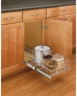 Single Pull-Out Basket in Chrome Wire - Fits Best in B18 Midlothian - RVA Cabinetry