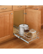 Single Pull-Out Basket in Chrome Wire - Fits Best in B21 Midlothian - RVA Cabinetry