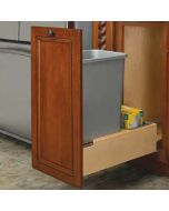 1- 50 Qt. Wood Bottom Mount Waste Container Kit w/Rev-A-Motion Slides - Fits Best in B18FHD Midlothian - RVA Cabinetry