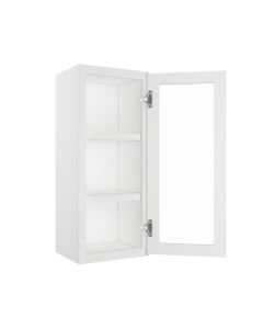 Bristol Linen Wall Open Frame Glass Door Cabinet 15"W x 36"H Midlothian - RVA Cabinetry