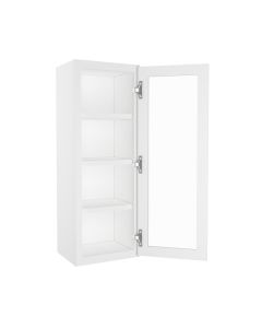 Bristol Linen Wall Open Frame Glass Door Cabinet 15"W x 42"H Midlothian - RVA Cabinetry