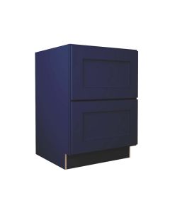 Navy Blue Shaker Two Drawer Base Cabinet 24" Midlothian - RVA Cabinetry