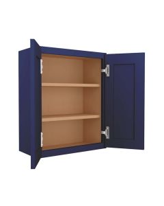 Navy Blue Shaker Wall Cabinet 24"W x 30"H Midlothian - RVA Cabinetry