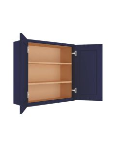 Navy Blue Shaker Wall Cabinet 30"W x 30"H Midlothian - RVA Cabinetry