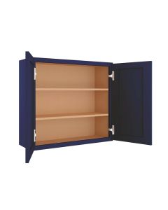Navy Blue Shaker Wall Cabinet 33'W x 30"H Midlothian - RVA Cabinetry