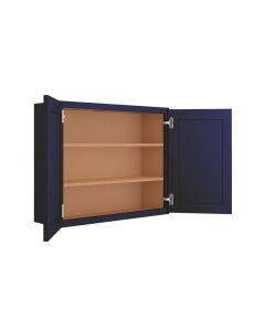 Navy Blue Shaker Wall Cabinet 36"W x 30"H Midlothian - RVA Cabinetry