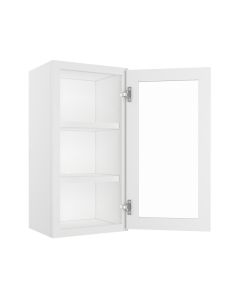 Charleston Linen Wall Open Frame Glass Door Cabinet 15"W x 30"H Midlothian - RVA Cabinetry