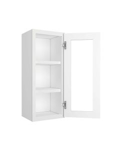 Craftsman White Shaker Wall Open Frame Glass Door Cabinet 15"W x 36"H Midlothian - RVA Cabinetry