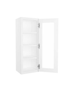 Craftsman White Shaker Wall Open Frame Glass Door Cabinet 15"W x 42"H Midlothian - RVA Cabinetry