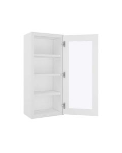 Craftsman White Shaker Wall Open Frame Glass Door Cabinet 18"W x 42"H Midlothian - RVA Cabinetry