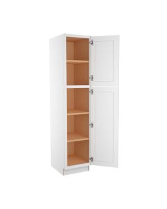 Craftsman White Shaker Vanity Linen Utility Cabinet 18"W x 80"H Midlothian - RVA Cabinetry