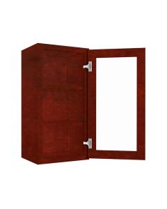 Wall Glass Door Cabinet with Finished Interior 15" x 30" Midlothian - RVA Cabinetry