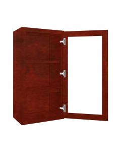 Wall Glass Door Cabinet with Finished Interior 18" x 36" Midlothian - RVA Cabinetry
