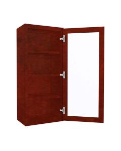 Wall Glass Door Cabinet with Finished Interior 18" x 42" Midlothian - RVA Cabinetry