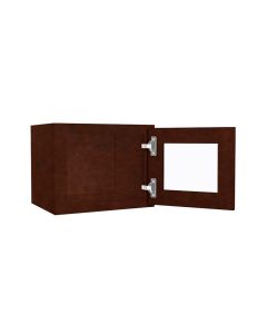 Wall Glass Door Cabinet with Finished Interior 15" x 12" Midlothian - RVA Cabinetry