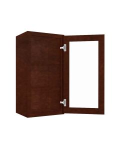 Wall Mullion Glass Door Cabinet with Finished Interior 15" x 30" Midlothian - RVA Cabinetry