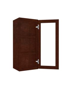 Wall Mullion Glass Door Cabinet with Finished Interior 15" x 36" Midlothian - RVA Cabinetry