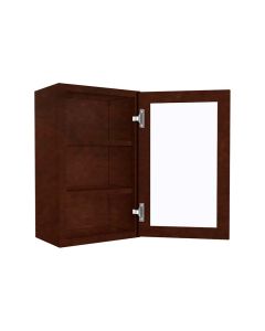 Wall Mullion Glass Door Cabinet with Finished Interior 18" x 30" Midlothian - RVA Cabinetry