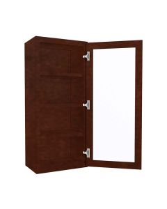 Wall Mullion Glass Door Cabinet with Finished Interior 18" x 42" Midlothian - RVA Cabinetry