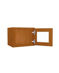 W1512BGFI - Wall Glass Door Cabinet with Finished Interior 15" x 12" Midlothian - RVA Cabinetry