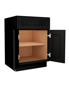 Craftsman Black Shaker B24 - Double Door / Single Drawer Base Cabinet Midlothian - RVA Cabinetry