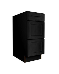 Craftsman Black Shaker Drawer Base Cabinet 15" Midlothian - RVA Cabinetry
