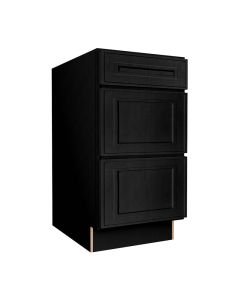 Craftsman Black Shaker Drawer Base Cabinet 18" Midlothian - RVA Cabinetry