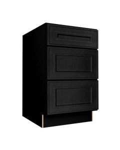 Craftsman Black Shaker Drawer Base Cabinet 21" Midlothian - RVA Cabinetry
