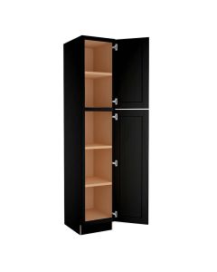 Craftsman Black Shaker Utility Cabinet 18"W x 96"H Midlothian - RVA Cabinetry