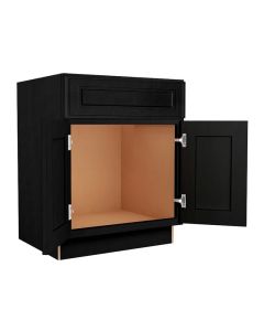 Craftsman Black Shaker Vanity Sink Base Cabinet 27" Midlothian - RVA Cabinetry