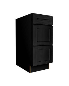 Craftsman Black Shaker Vanity Drawer Base Cabinet 12" Midlothian - RVA Cabinetry