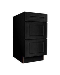 Craftsman Black Shaker Vanity Drawer Base Cabinet 18" Midlothian - RVA Cabinetry