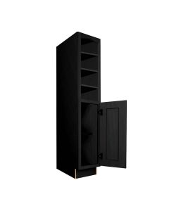 Craftsman Black Shaker Vanity Linen Utility Cabinet 18"W x 80"H Midlothian - RVA Cabinetry