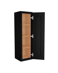 Craftsman Black Shaker Wall Cabinet 12" x 42" Midlothian - RVA Cabinetry