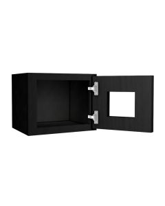 Craftsman Black Shaker Wall Glass Door Cabinet with Finished Interior 15" x 12" Midlothian - RVA Cabinetry