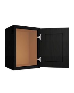 Craftsman Black Shaker Wall Cabinet 15"W x 18"H Midlothian - RVA Cabinetry