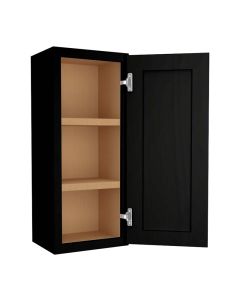 Craftsman Black Shaker Wall Cabinet 15" x 36" Midlothian - RVA Cabinetry