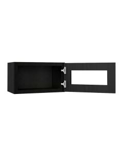 Craftsman Black Shaker Wall Glass Door Cabinet with Finished Interior 21" x 12" Midlothian - RVA Cabinetry