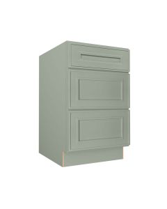 Craftsman Lily Green Shaker Drawer Base Cabinet 21" Midlothian - RVA Cabinetry