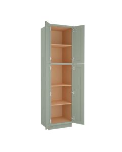 Craftsman Lily Green Shaker Utility Cabinet 24"W x 84"H Midlothian - RVA Cabinetry