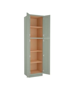 Craftsman Lily Green Shaker Utility Cabinet 24"W x 90"H Midlothian - RVA Cabinetry