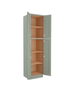 Craftsman Lily Green Shaker Utility Cabinet 24"W x 96"H Midlothian - RVA Cabinetry