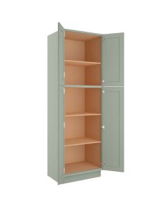 Craftsman Lily Green Shaker Utility Cabinet 30"W x 84"H Midlothian - RVA Cabinetry