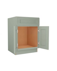 Craftsman Lily Green Shaker Vanity Sink Base Cabinet 24" Midlothian - RVA Cabinetry