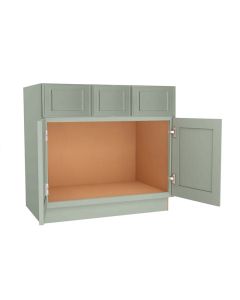 Craftsman Lily Green Shaker Vanity Sink Base Cabinet with Drawers 42" Midlothian - RVA Cabinetry