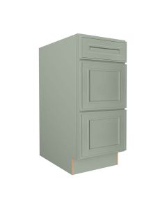 Craftsman Lily Green Shaker Vanity Drawer Base Cabinet 12" Midlothian - RVA Cabinetry